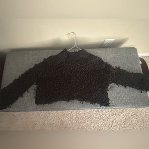 Urban Outfitters Cropped Black Chenille Sweater